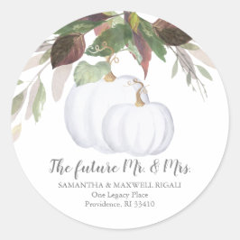 Adesivo Redondo Endereço de devolução da Abóbora Branca de Waterco