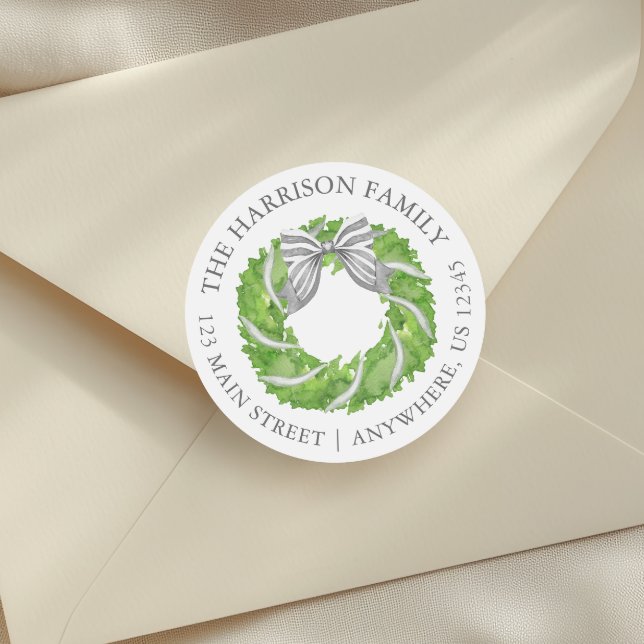 Adesivo Redondo Endereço de devolução da Arco de Cinza de Aquarela (Criador carregado)