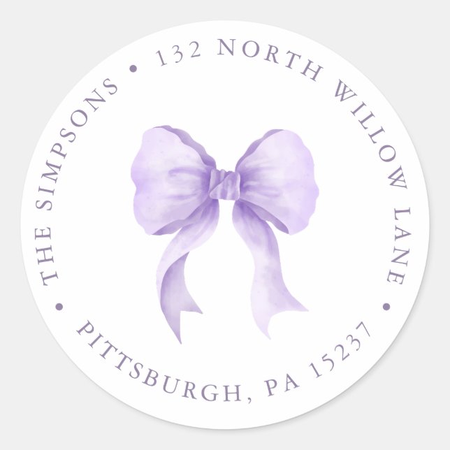 Adesivo Redondo Endereço de devolução da Arco Roxo Baby Girl (Frente)