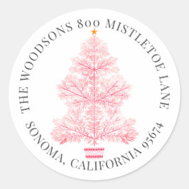 Adesivo Redondo Endereço de devolução da árvore de Natal
