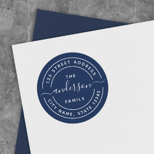 Adesivo Redondo Endereço de devolução da caligrafia redonda de 