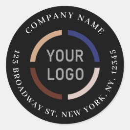 Adesivo Redondo Endereço de devolução da marca comercial do logoti