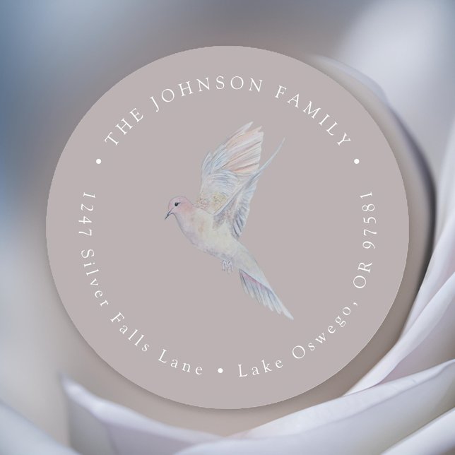 Adesivo Redondo Endereço de devolução da porta de luto Elegante Wa (Criador carregado)