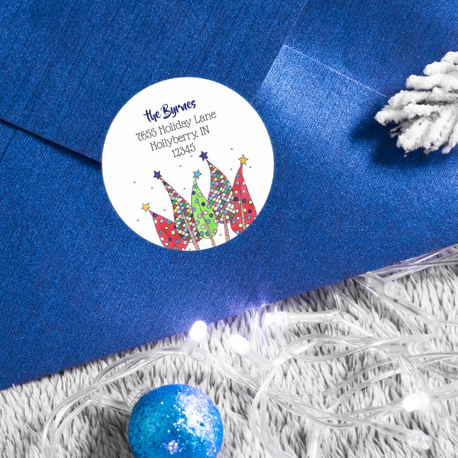 Adesivo Redondo Endereço de devolução das árvores de Natal Disco (Criador carregado)