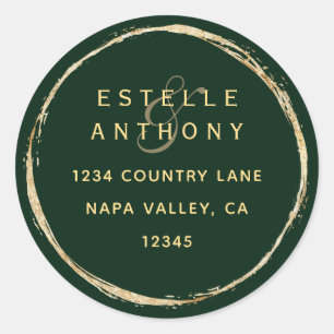 Adesivo Redondo Endereço de Devolução de Ampersand Rústico Ver