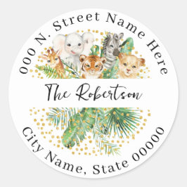 Adesivo Redondo Endereço de devolução de animais selvagens Safari