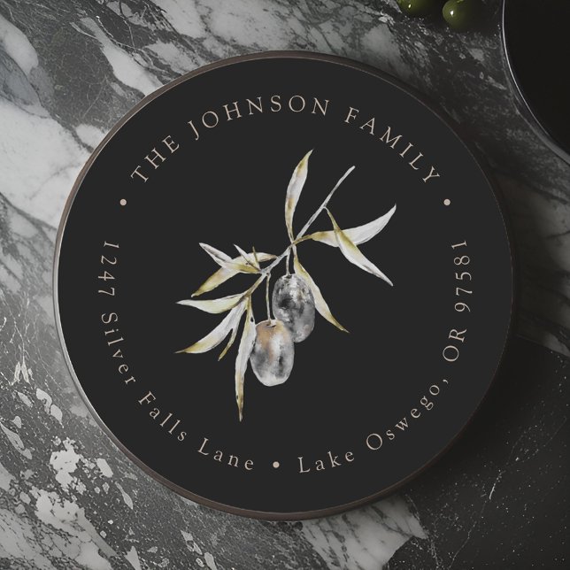 Adesivo Redondo Endereço de Devolução de Branch Olive Branch (Criador carregado)