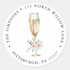 Adesivo Redondo Endereço de devolução de Brunch e Bubble