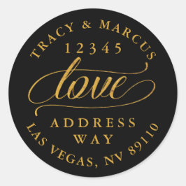 Adesivo Redondo Endereço de Devolução de Casamento de Amor