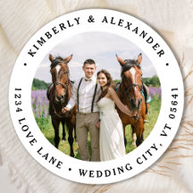 Endereço de Devolução de Casamento Moderno de Foto