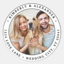 Endereço de Devolução de Casamento Moderno de Foto