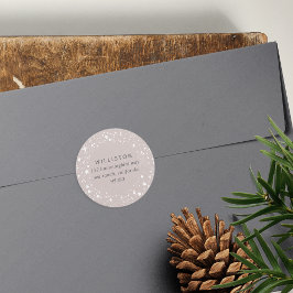 Adesivo Redondo Endereço de devolução de feriado de borda estelar