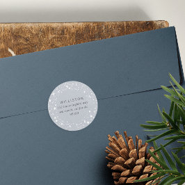 Adesivo Redondo Endereço de devolução de feriado de borda estelar