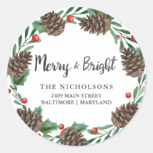 Adesivo Redondo Endereço de Devolução de Feriado de Feriado de 