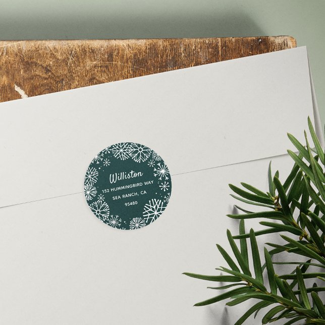 Adesivo Redondo Endereço de Devolução de Feriado de Fronteira do F (Criador carregado)