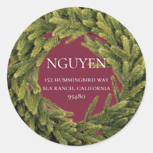 Adesivo Redondo Endereço de Devolução de Feriado Natal