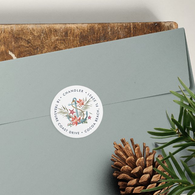 Adesivo Redondo Endereço de devolução de feriados separados (Criador carregado)