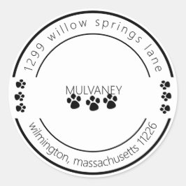 Adesivo Redondo Endereço de devolução de impressão de caminho bran