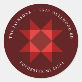 Adesivo Redondo Endereço de devolução de natal Red Nordic Star