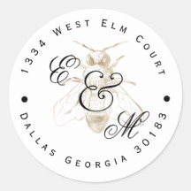 Endereço de devolução do Bee Themed