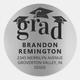 Adesivo Redondo Endereço de devolução do Boné preto FORMANDO Silve