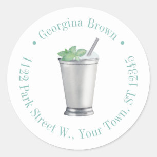 Adesivo Redondo Endereço de devolução do Cocktail do Julep Waterco