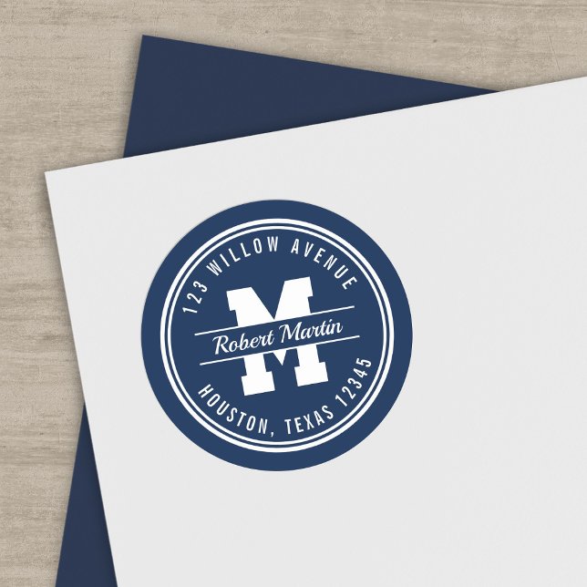 Adesivo Redondo Endereço de devolução do estilo de cor personaliza (Criador carregado)