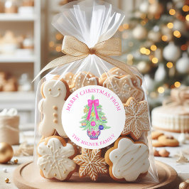 Adesivo Redondo Endereço de devolução do ginger Jar do Arco Quente