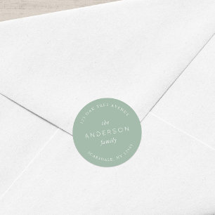 Adesivo Redondo Endereço de devolução do nome da família Light Sag