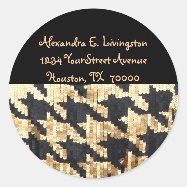 Adesivo Redondo Endereço de devolução do Sparkle Bling (Frente)