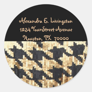Adesivo Redondo Endereço de devolução do Sparkle Bling