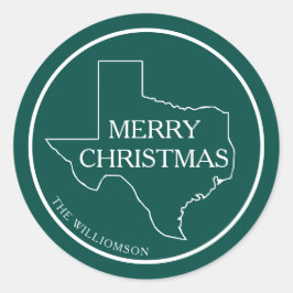 Adesivo Redondo Endereço de devolução do Texas 