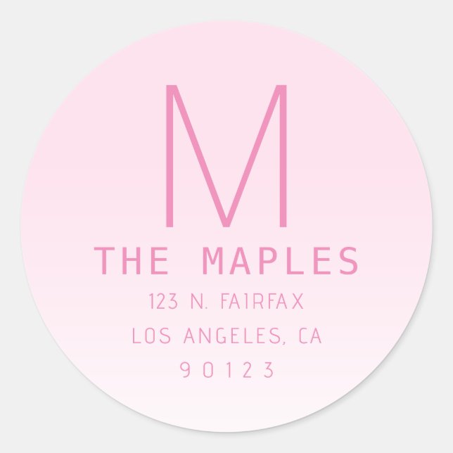 Adesivo Redondo Endereço de devolução exclusivo e monograma | Mous (Frente)