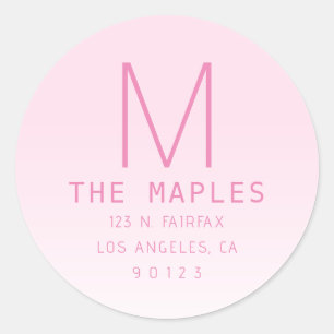 Adesivo Redondo Endereço de devolução exclusivo e monograma   Mous