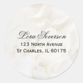 Adesivo Redondo Endereço de devolução Floral do Craveiro Branco