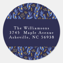 Endereço de devolução floral do Hanukkah amarelo-a