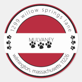 Adesivo Redondo Endereço de devolução para impressão da plataforma