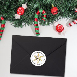 Adesivo Redondo Endereço de devolução personalizada do floco de ne