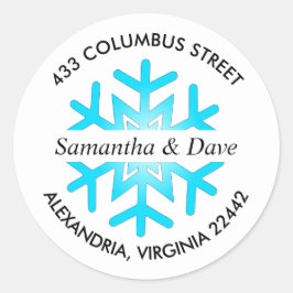 Adesivo Redondo Endereço de devolução personalizado do floco de ne