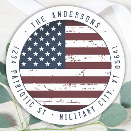 Adesivo Redondo Endereço de devolução personalizado do sinalizador