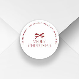 Adesivo Redondo Endereço de devolução redondo de Natal moderno