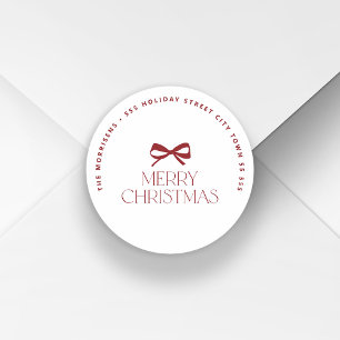 Adesivo Redondo Endereço de devolução redondo de Natal moderno