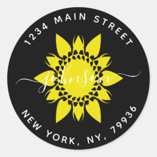 Adesivo Redondo Endereço de Devolução Redondo Elegante, Crie o Seu