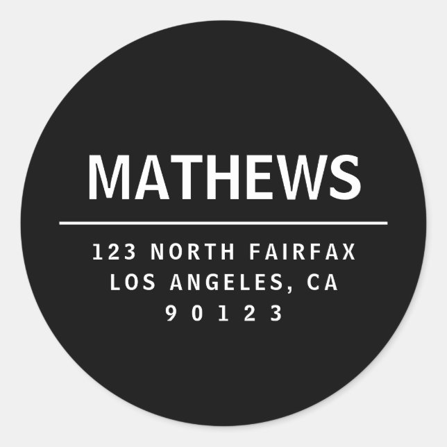 Adesivo Redondo Endereço de devolução simples (Frente)