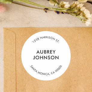 Adesivo Redondo Endereço de Devolução Simples Moderno