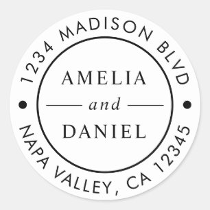 Adesivo Redondo Endereço de devolução simples redonda