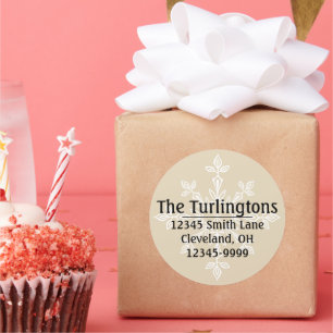 Adesivo Redondo Endereço de devolução White Snowflake Personalizad