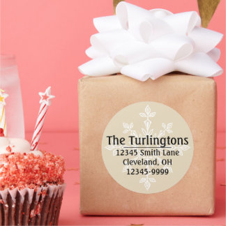 Adesivo Redondo Endereço de devolução White Snowflake Personalizad