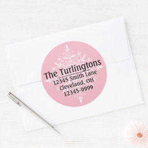 Adesivo Redondo Endereço de devolução White Snowflake Personalizad