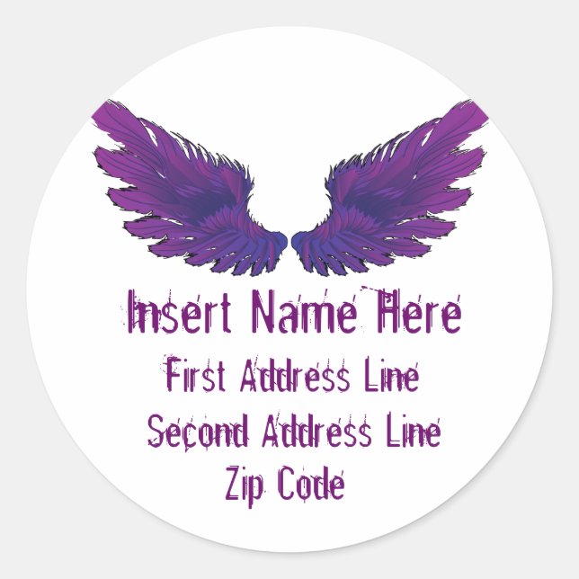 Adesivo Redondo Endereço de devolução Wings (Frente)